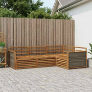 Set di divani da esterno 4 pz Naturale Legno di Acacia Massello 3383287