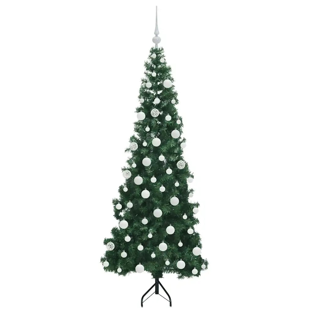 Albero di Natale Artificiale Angolare con 300 LED Verde 180 cm