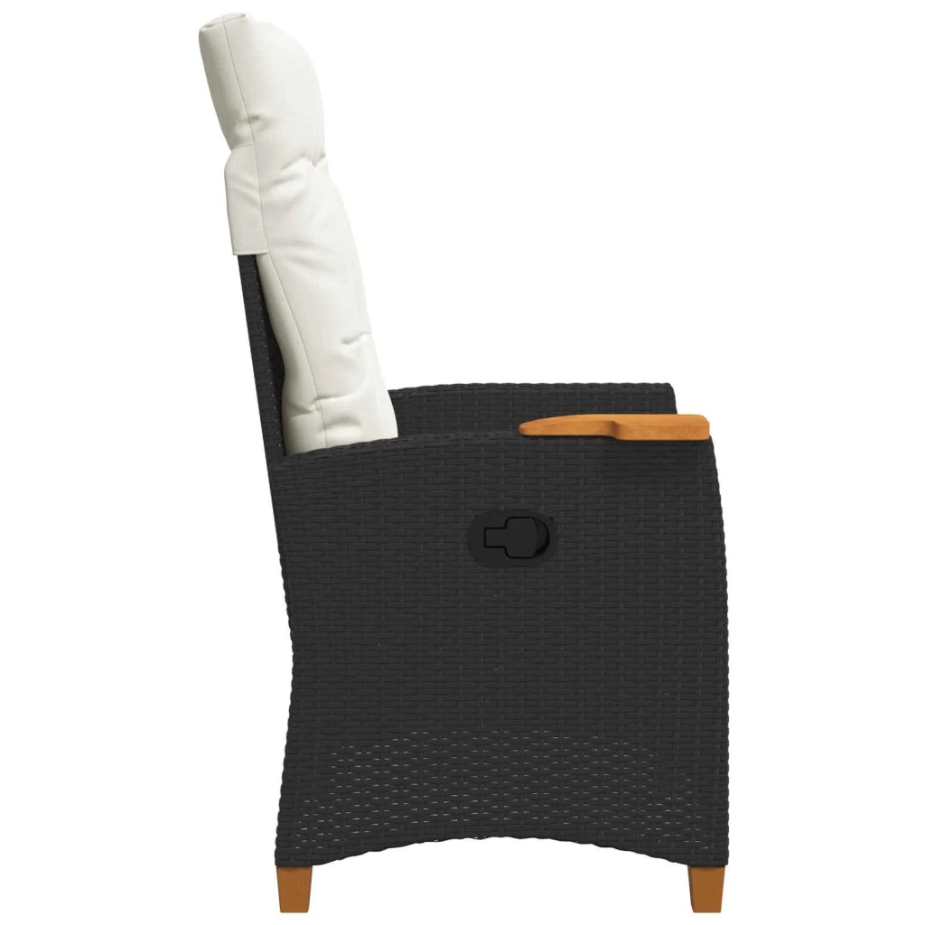 Poltrona reclinabile con tavolino 62 x 64 x 112 cm polyrattan