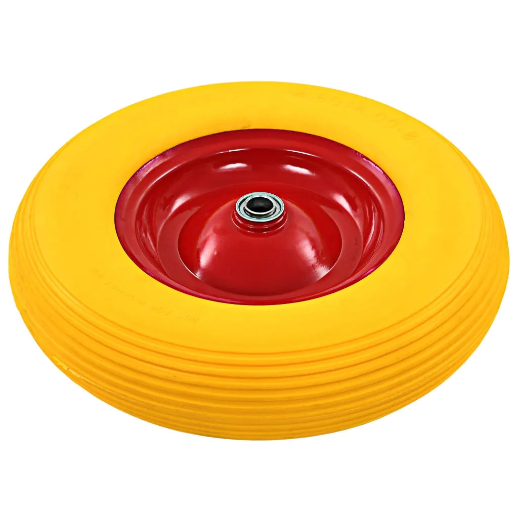 Ruota per Carriola con Asse in PU Solido 4.00-8 390 mm