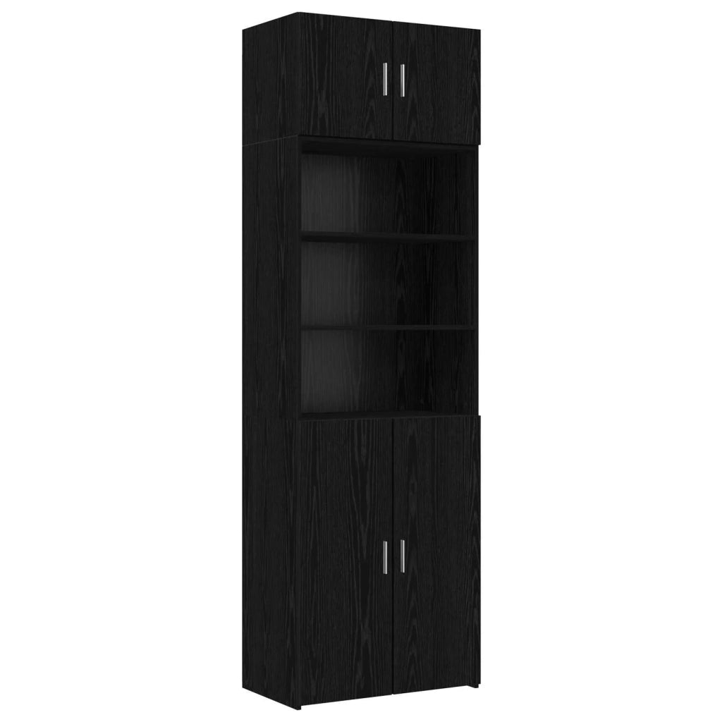 Armadio per la conservazione con ripiani Rovere Nero 3446669