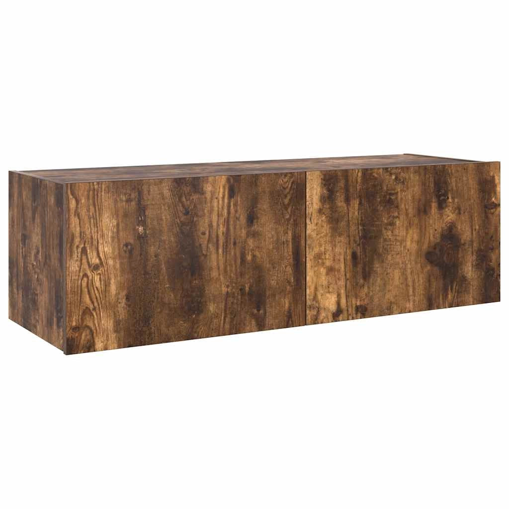 Mobile TV a Parete con Luci LED Rovere Fumo 100x35x31 cmcod mxl 134190
