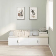 Letto singolo | Letto per adulti | Struttura del letto Bianco 90 x 200 cm Legno multistrato