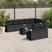 Set Divani da Giardino 9 pz con Cuscini Nero in Polyrattancod mxl 92665