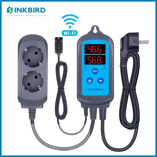 Regolatore di Umidità Wi-Fi IHC-200 con App di Controllo Avanzato, Display Digitale doppio e Connessione Idrometro.