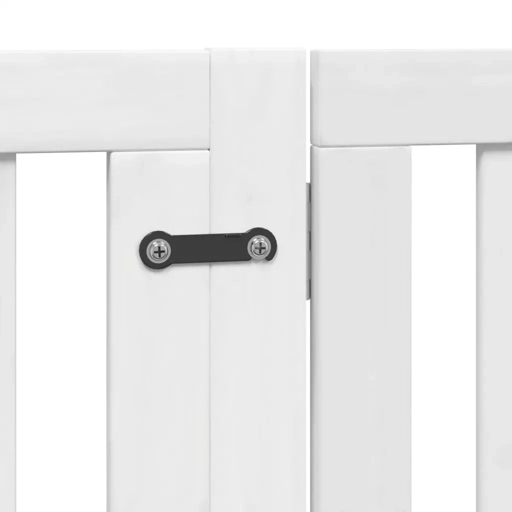 vidaXL Cancello Cani Porta Pieghevole Bianco 4 Pannelli 320 cm Pioppo