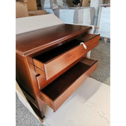 Comò 3 cassetti arte povera in legno massello e mdf con rifinitura in noce 107x52x89 H