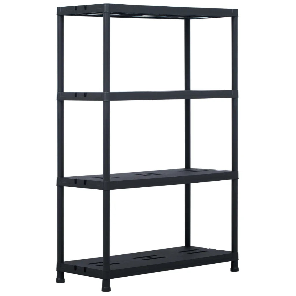 Scaffali 2 pz Nero 220 kg 90x40x138 cm in Plastica 276262