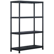 Scaffali 2 pz Nero 220 kg 90x40x138 cm in Plastica 276262