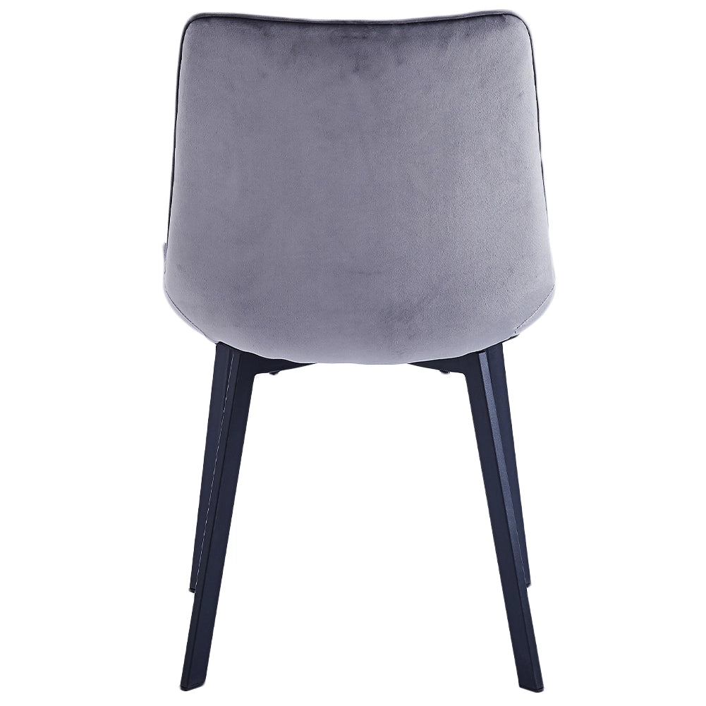 Set 4 Sedie da Pranzo Rivestimento Velluto Grigio Sedia Ufficio Casa Ergonomica