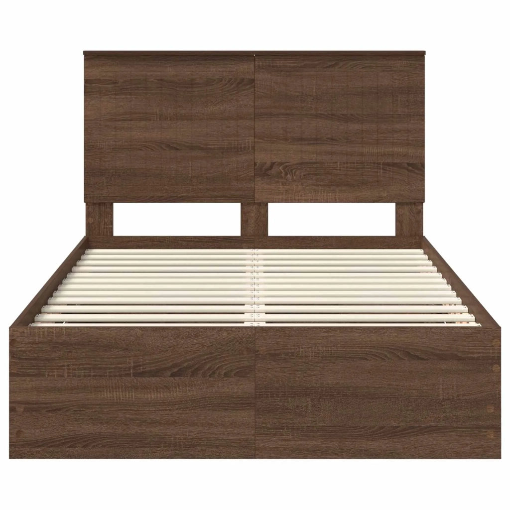 Struttura del letto con cassetto Rovere Marrone 120 x 190 cm