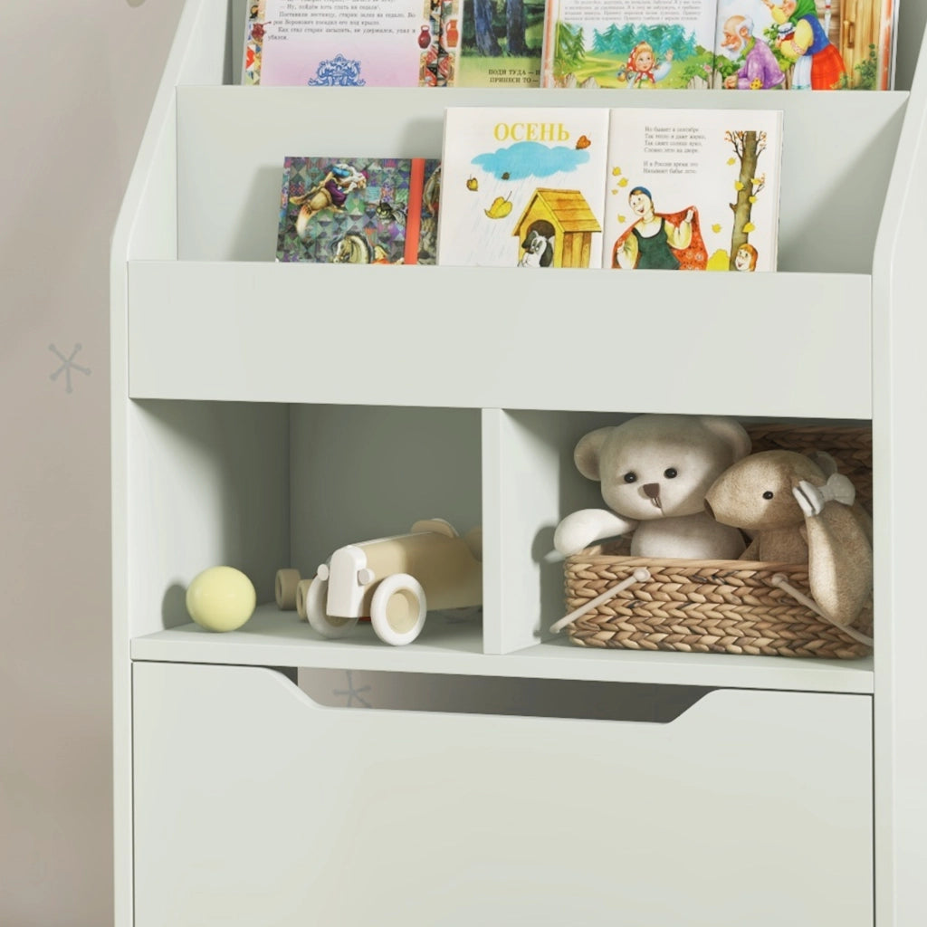 Libreria scaffale con cassetto ¨C zephmum ¨C legno multistrato verde 60x30x