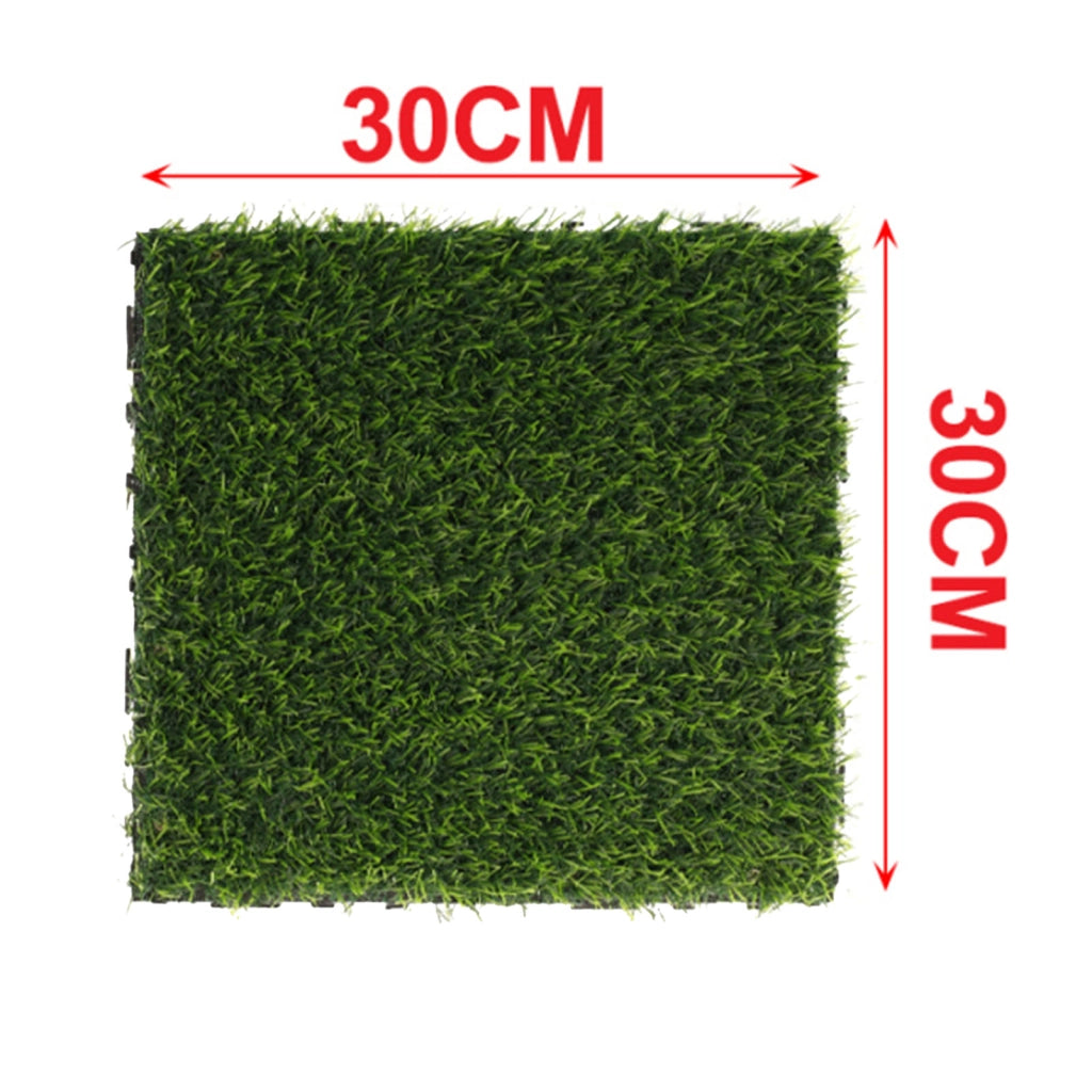 10 Pezzi Piastrelle Plastica Giardino 30x30x2.3cm Pavimento Esterno Prato Verde