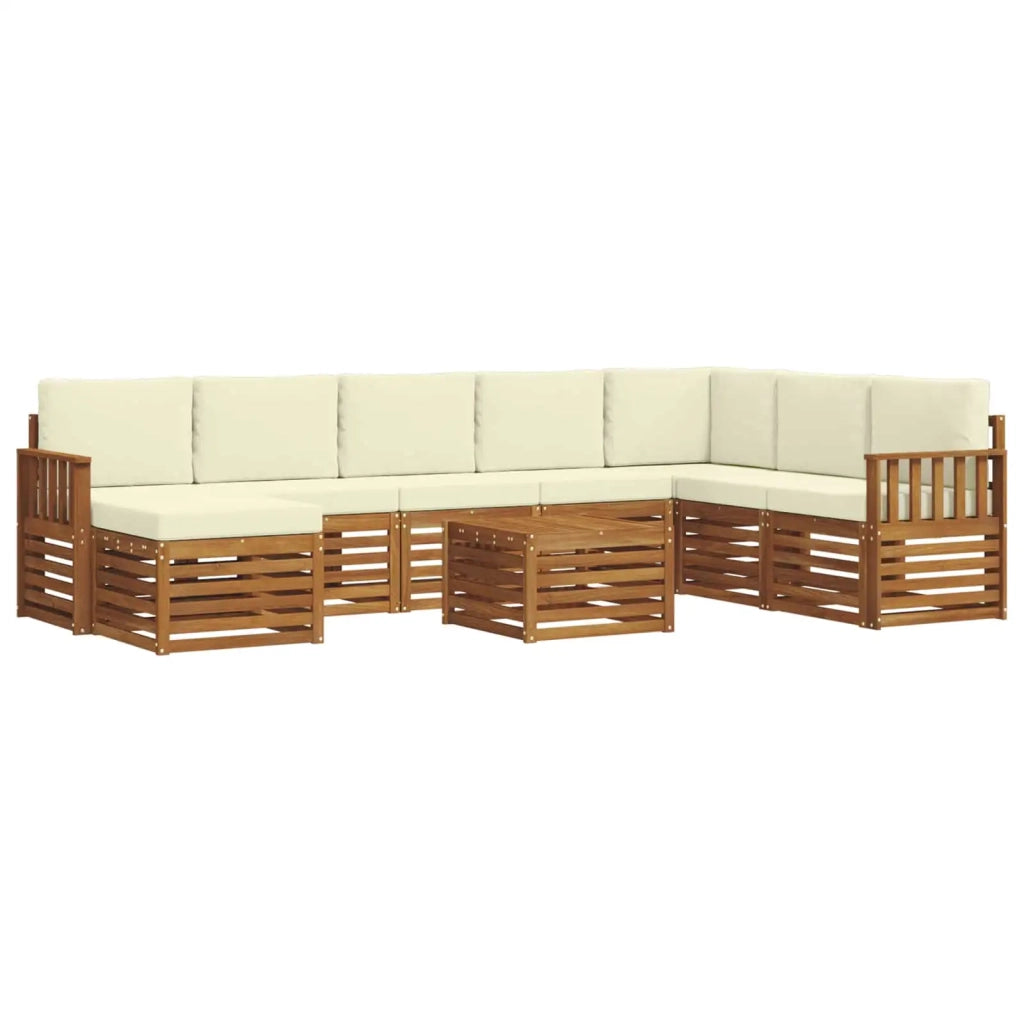 Set divano sezionale con cuscino 9 pcs Naturale e Crema 3375320