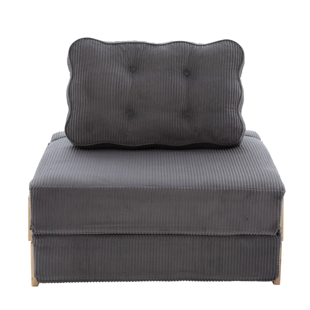 Divano letto 1 posto ¨C Minimal ¨C grigio cord legno 90cm