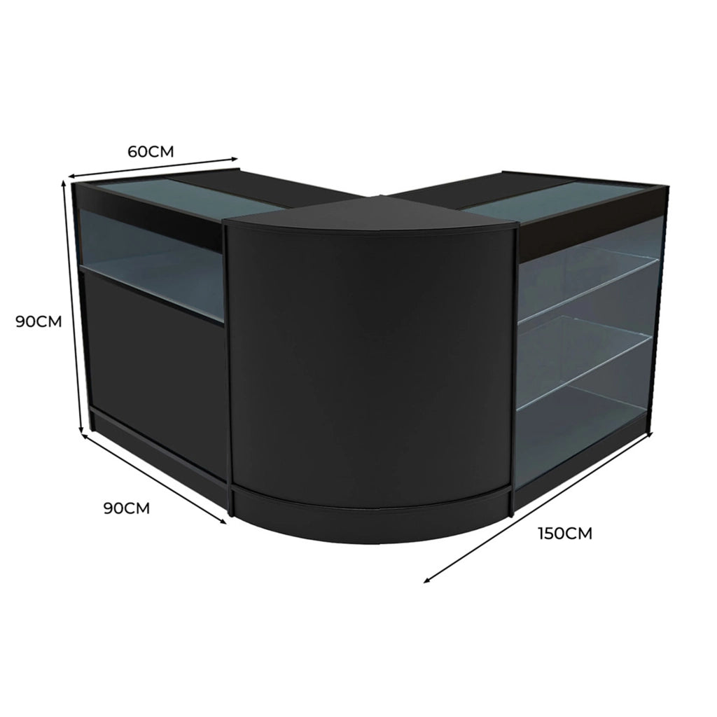 Set Banconi Nero Triton LED K900 B900 CM60 con Serratura e Ripiani