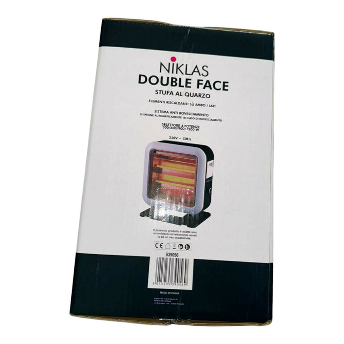 STUFA NIKLAS AL QUARZO DOUBLE FACE 1600W