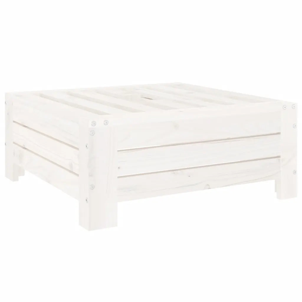 Copertura per Base Ombrellone Bianca in Legno Massello di Pino 825332