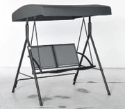 Dondolo a 2 Posti da Giardino con Tettuccio Regolabile, 140x118x162cm Grigio