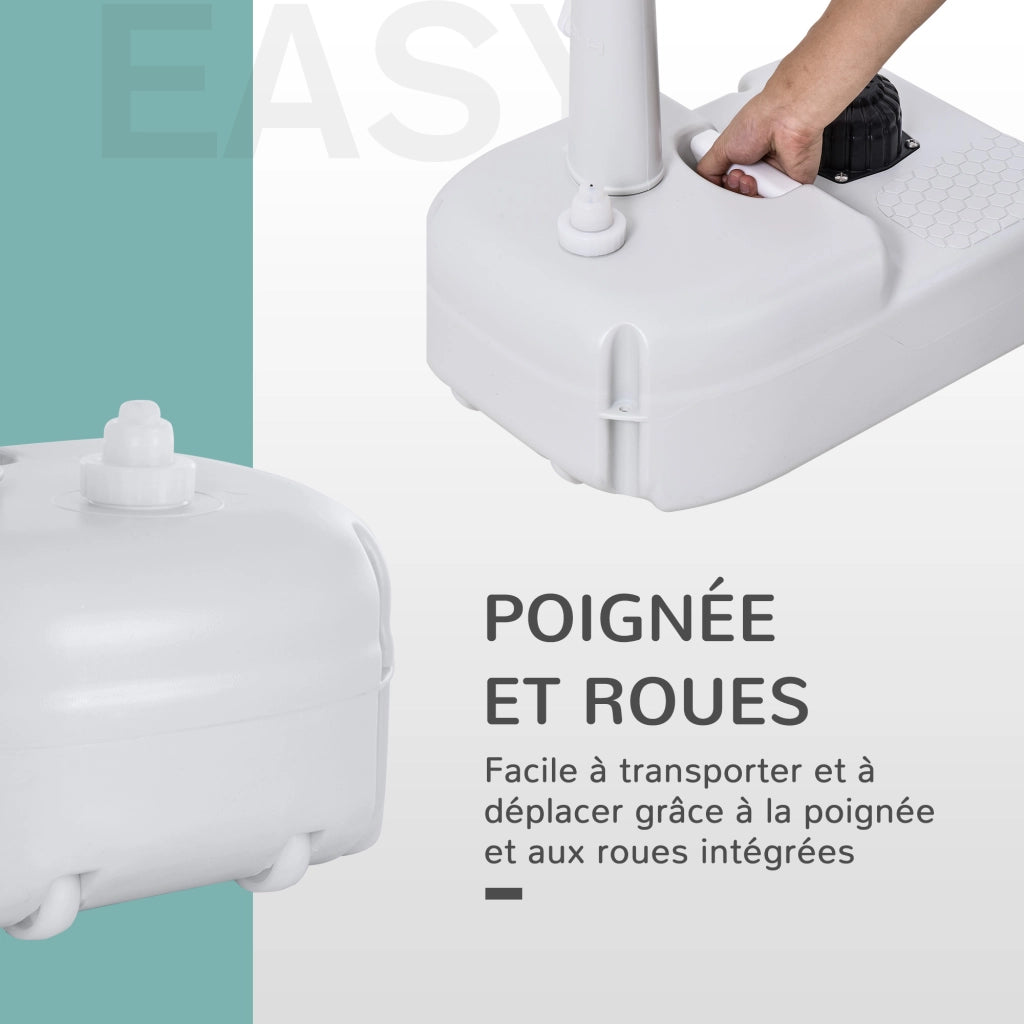 Lavabo Portatile da Campeggio ¨C Xylo ¨C con Ruote, Dispenser Sapone e Portasciugamani, Grigio