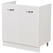 Mobile Cucina Sottolavello Componibile in Legno Colore Bianco con 2 Ante 80cm