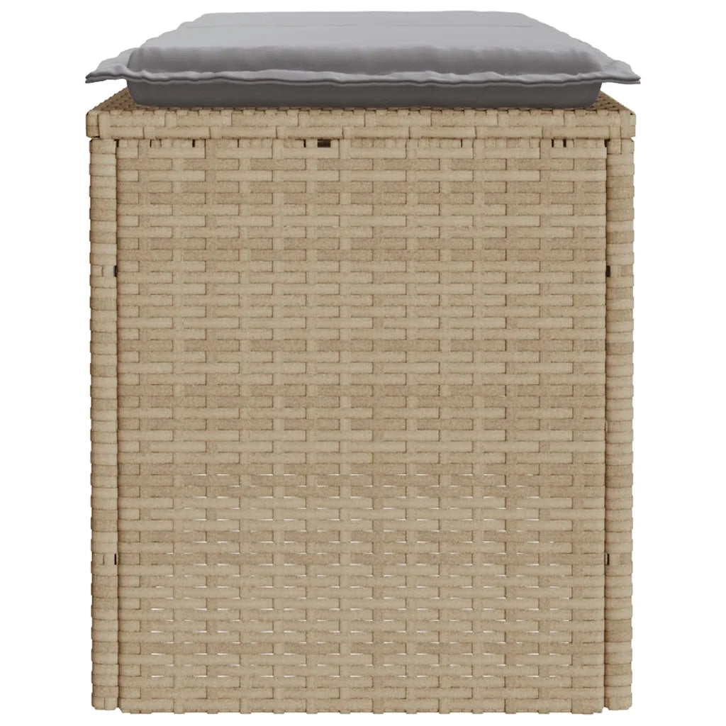 vidaXL Panca da Giardino con Cuscino Beige 110x40x44 cm in Polyrattan