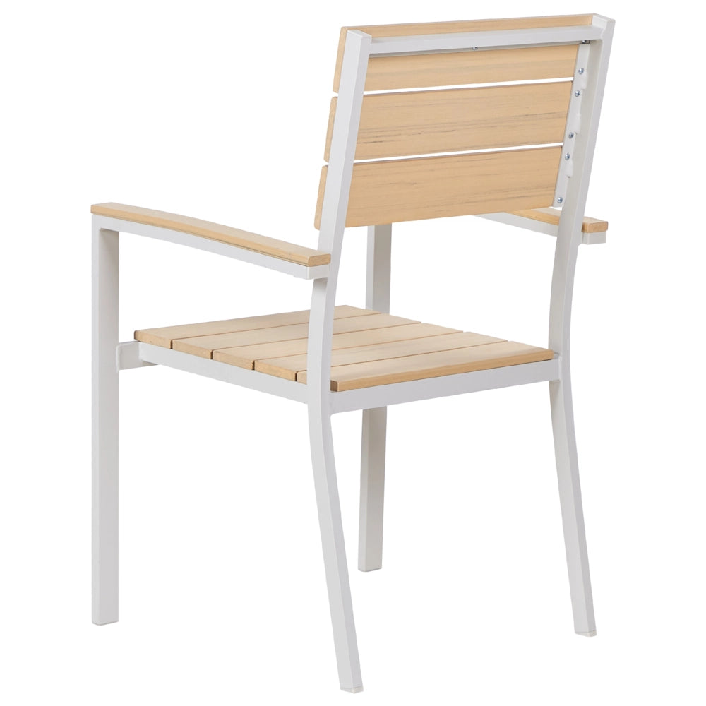 Set di 6 sedie da giardino beige e alluminio bianco resistenti agli agenti atmosferici
