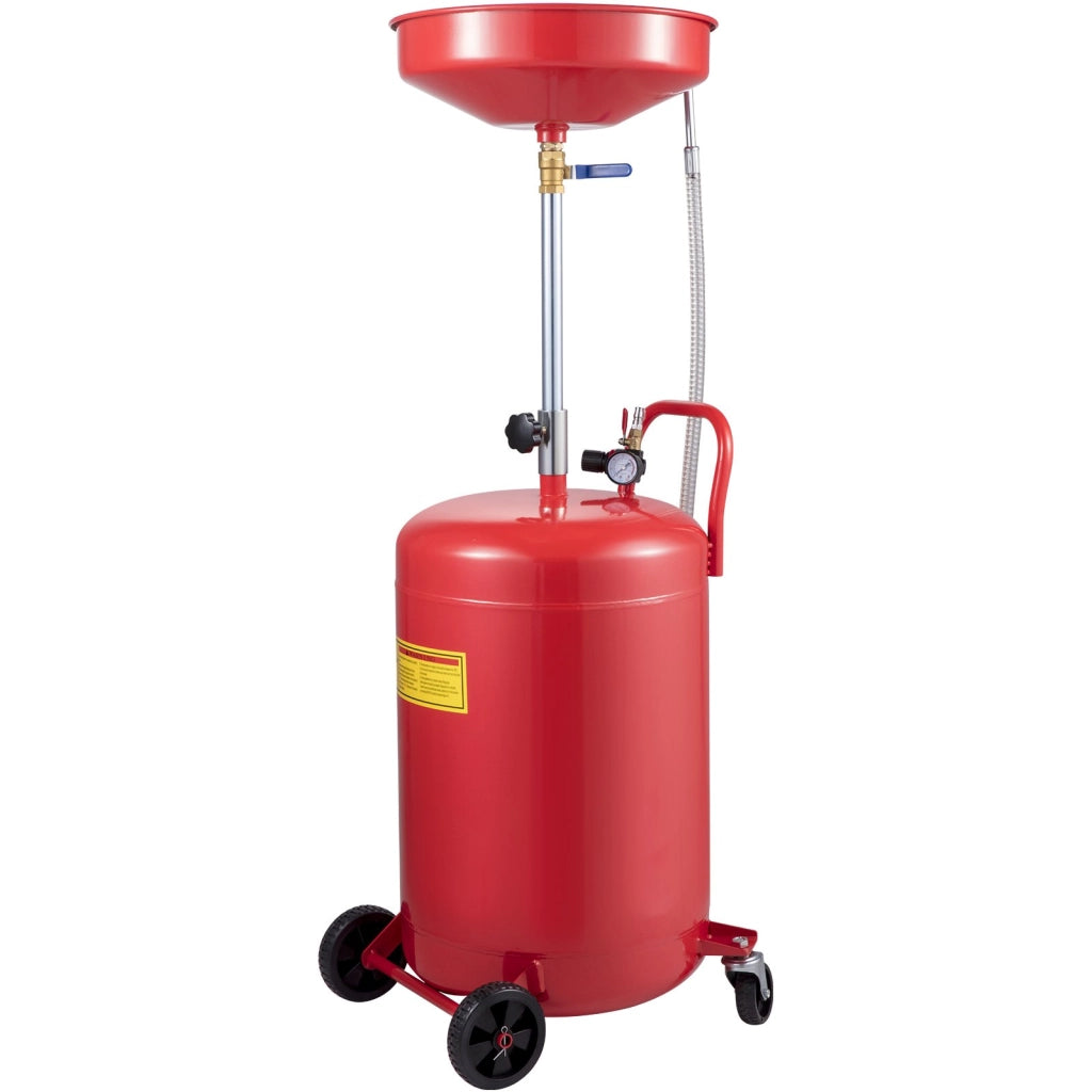 Serbatoio di Scarico Olio Esausto 80 L 20 Galloni ad Aria per Officina Fai da Te, Modello 917-02 con Imbuto Regolabile 98-165 cm