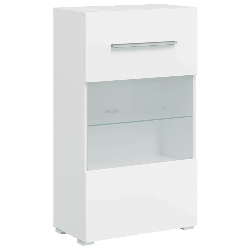 Mobile TV a Parete con Vetrina 5 pz Illuminazione LED Bianco 243863