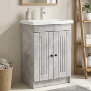 Mobiletto da bagno sotto il lavello Grigio Cemento