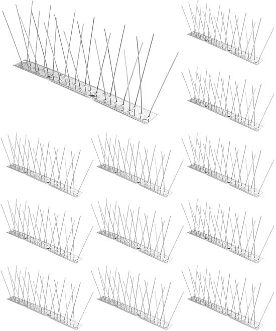 Anti-vogelspikes - Sostenibile e efficace - set da 12 - acciaio inossidabile