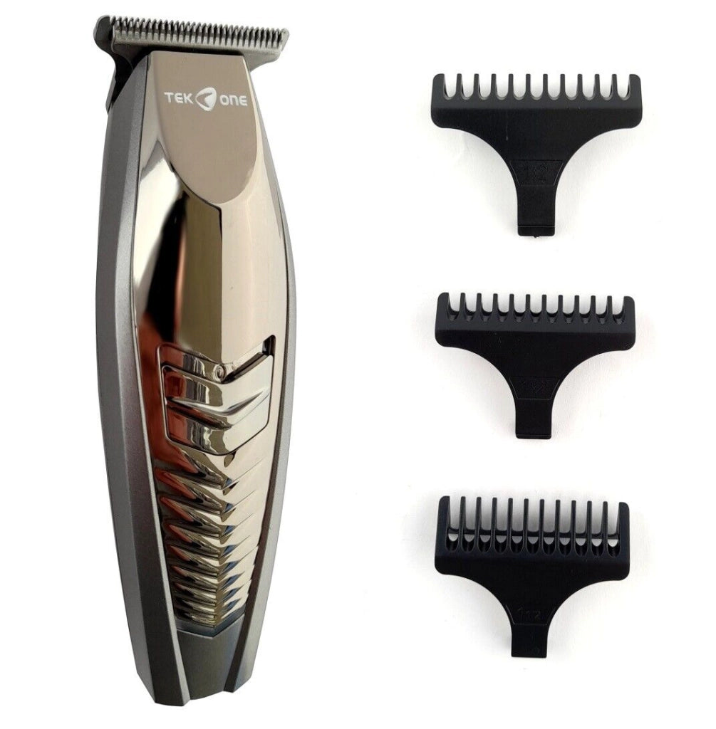 RASOIO ELETTRICO REGOLA BARBA TAGLIA CAPELLI BATTERIA RICARICABILE 3PETTINI 3910