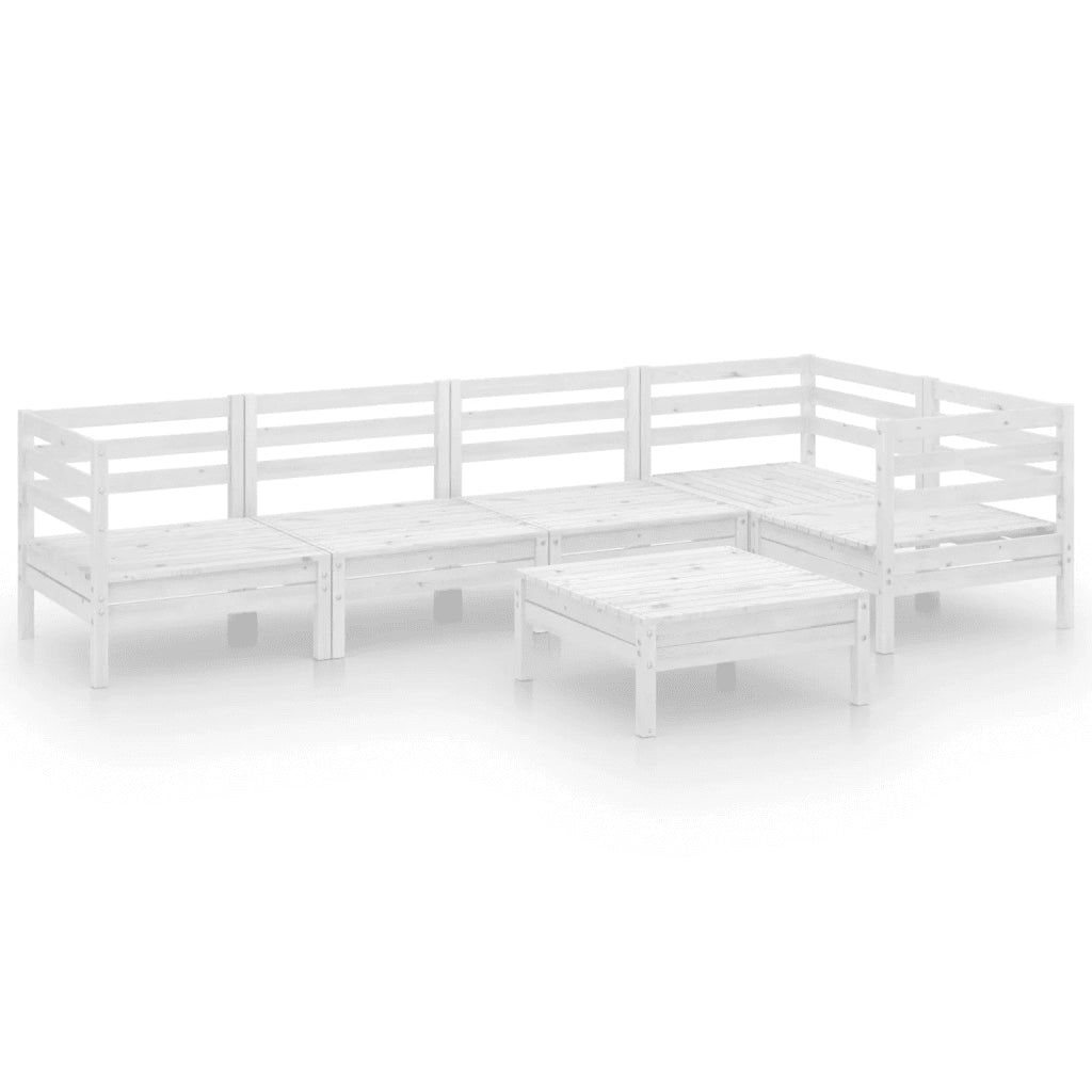 Set Divani da Giardino 6 pz in Legno Massello di Pino Bianco  cod mxl 36551