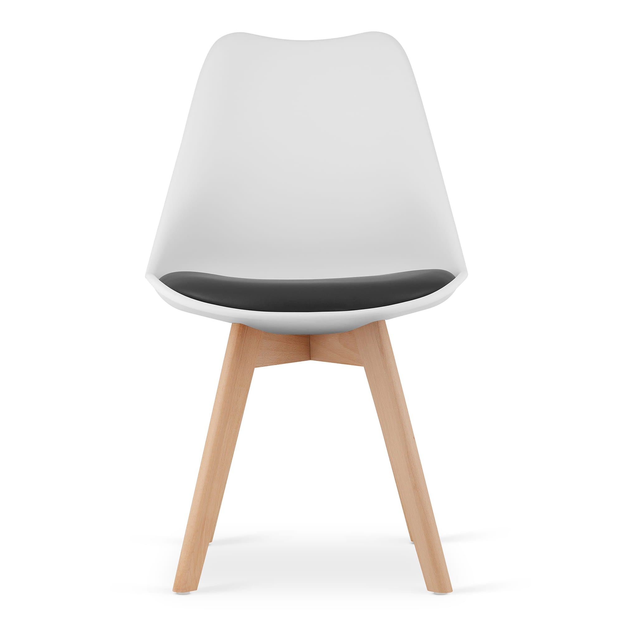 Sedia VALORA RIXK nera e bianca con gambe naturali