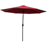 Ombrellone da Giardino Bordeaux con Air Vent e Inclinazione Regolabile Manovella