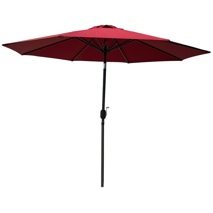 Ombrellone da Giardino Bordeaux con Air Vent e Inclinazione Regolabile Manovella