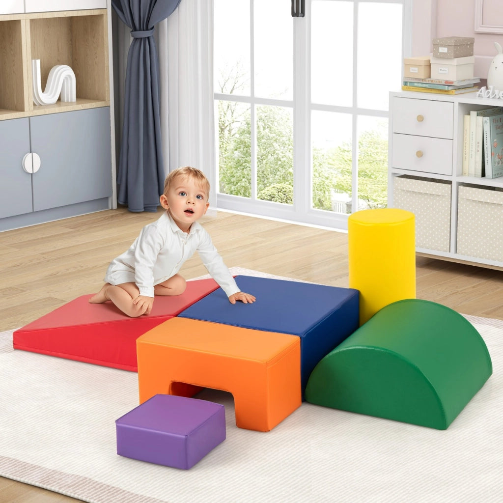Blocchi rampicanti in schiuma per bambini 1-3 anni, Blocchi rampicanti set rampicante indoor con rettangoli Arancione