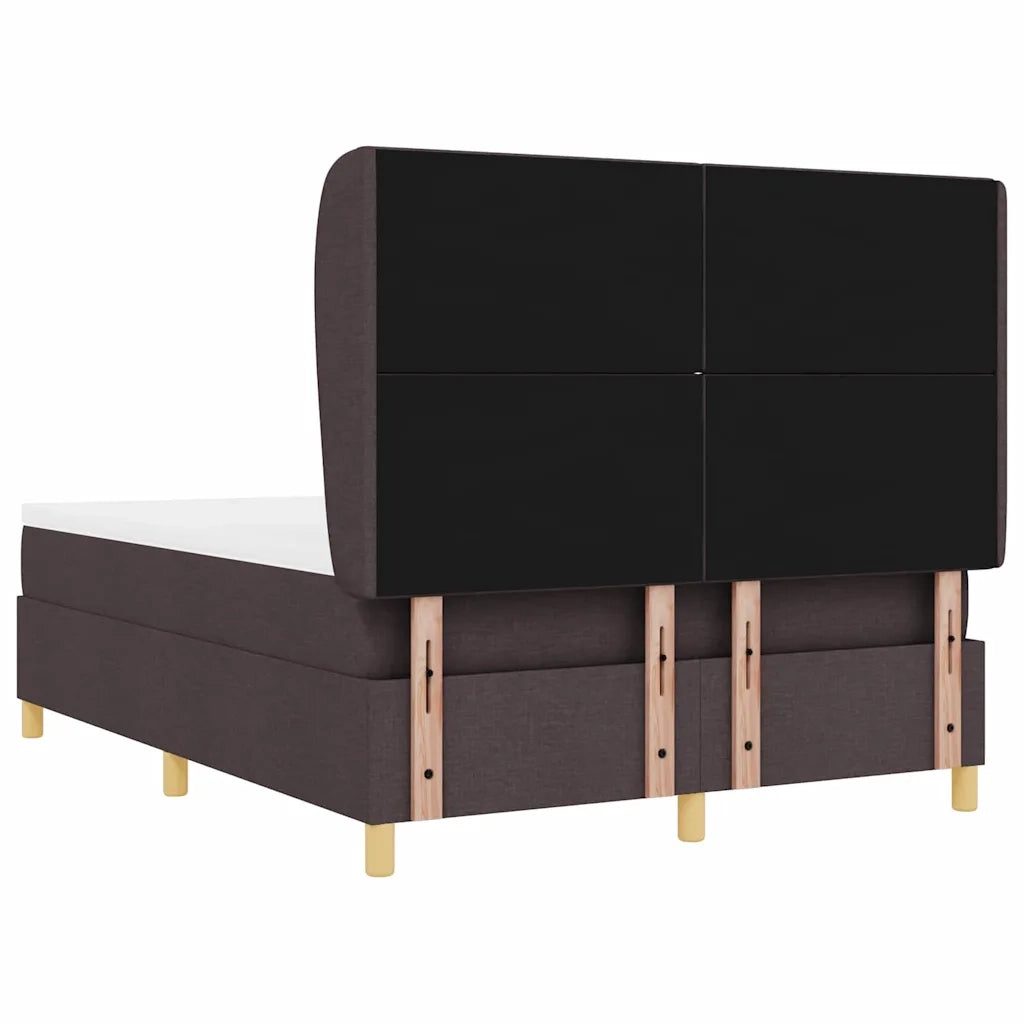 Letto a molle con materasso Marrone Scuro 200 x 160 cm Tessuto 3340826