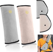 2 protezioni cinturoni di sicurezza per bambini, 2 protezioni cinturoni di sicurezza per adulti, imbottiture per cinturone di sicurezza per bambini per auto, passeggino, adulti, viaggi (grigio e beige)