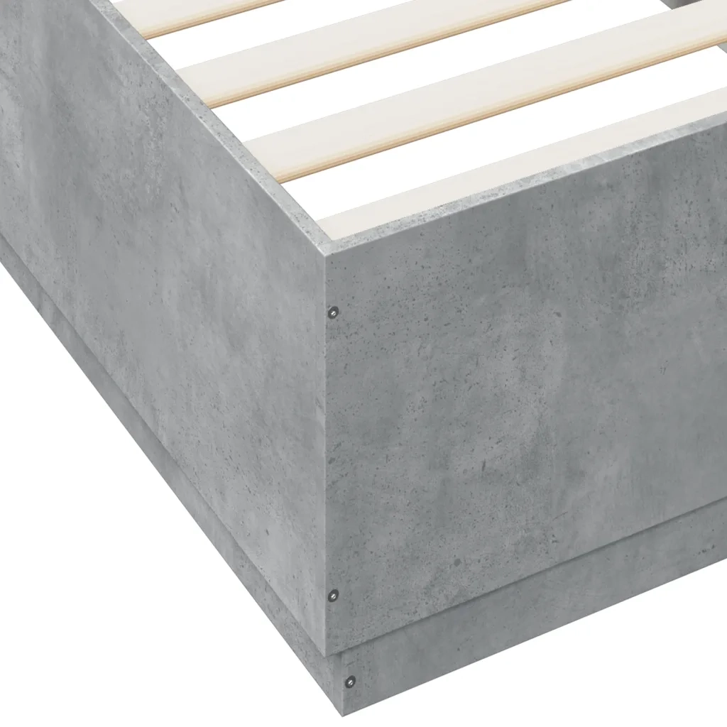 Giroletto Luci LED Grigio Cemento 100x200 cm Legno Multistrato
