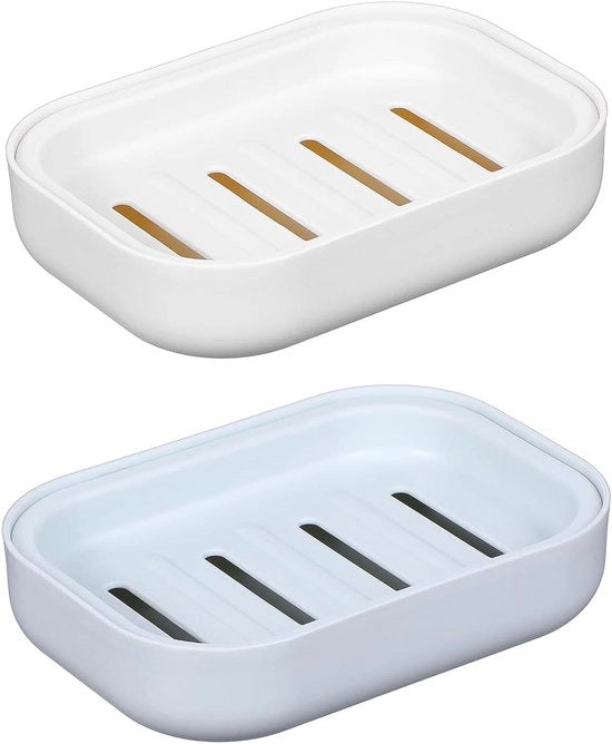 Set di due contenitori in plastica con doppio cappuccio e tappo