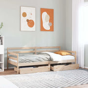 Dormeuse con Cassetti 90x190 cm in Legno Massello Pino 3302061