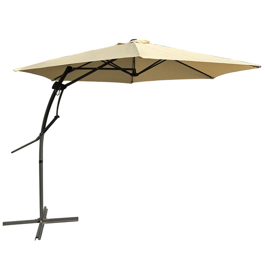 Ombrellone da Giardino Beige Decentrato 3 x 3 Mt Base a Croce e Sistema Air Vent