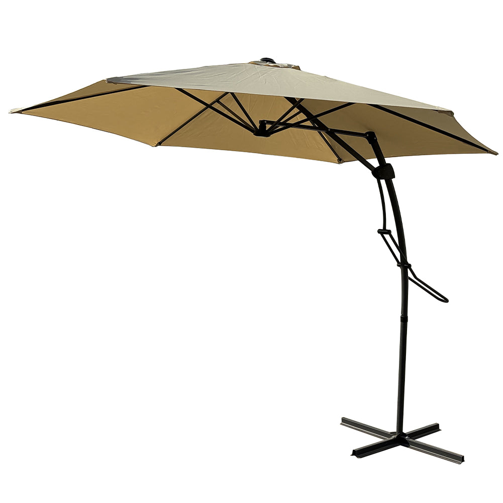 Ombrellone da Giardino Beige Decentrato 3 x 3 Mt Base a Croce e Sistema Air Vent