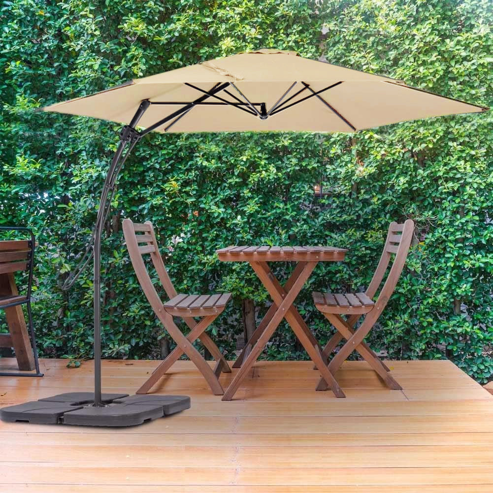 Ombrellone da Giardino Beige Decentrato 3 x 3 Mt Base a Croce e Sistema Air Vent