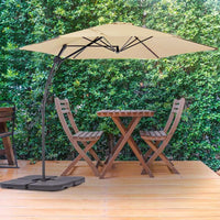 Ombrellone da Giardino Beige Decentrato 3 x 3 Mt Base a Croce e Sistema Air Vent