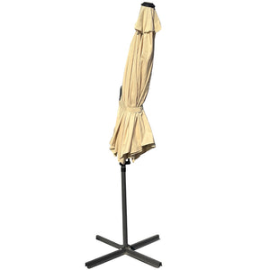 Ombrellone da Giardino Beige Decentrato 3 x 3 Mt Base a Croce e Sistema Air Vent