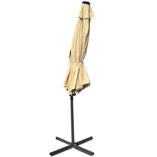 Ombrellone da Giardino Beige Decentrato 3 x 3 Mt Base a Croce e Sistema Air Vent