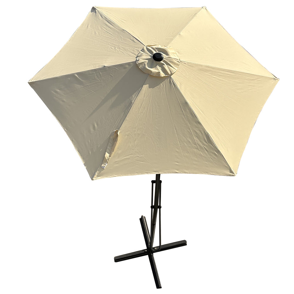 Ombrellone da Giardino Beige Decentrato 3 x 3 Mt Base a Croce e Sistema Air Vent