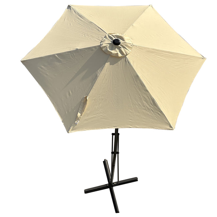 Ombrellone da Giardino Beige Decentrato 3 x 3 Mt Base a Croce e Sistema Air Vent
